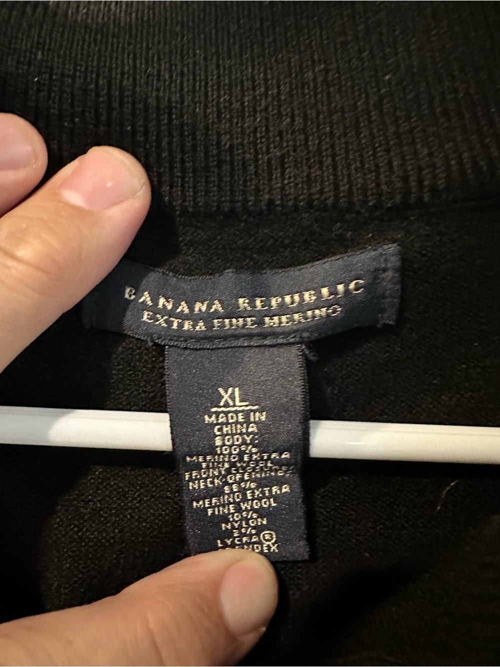 Banana Republic Black Long-Sleeve Polo - Picture 2 of 4